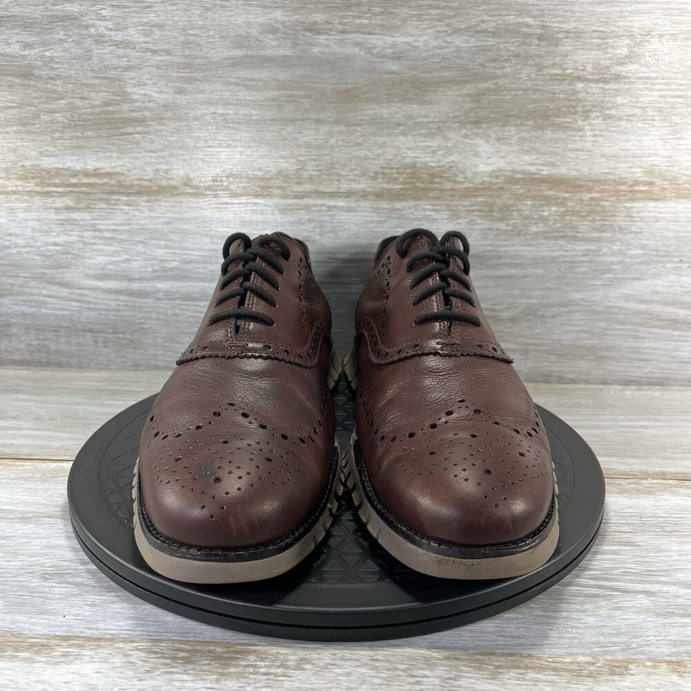 Cole Haan Men’s ZEROGRAND Brown Leather Wingtip Oxfords Size 10.5 - Picture 2 of 11